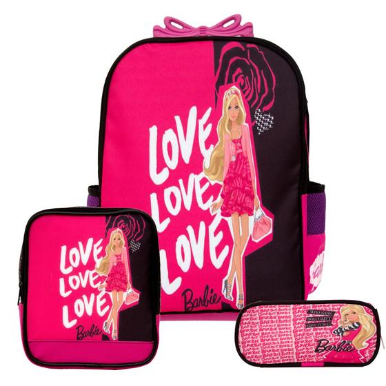 Imagem de Kit Completo Mochila infantil Escolar de Rodinhas Barbie