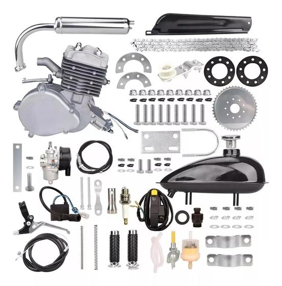 Imagem de Kit Completo Motor de Bicicleta Motorizada 100cc 2 Tempos