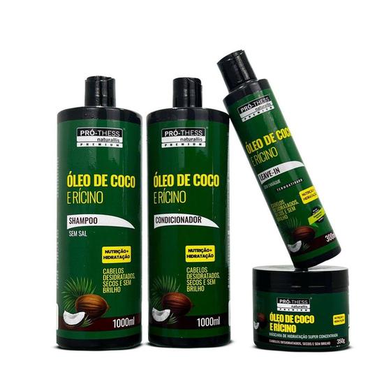 Imagem de Kit Completo Óleo de Coco e Rícino Nutrição Profunda