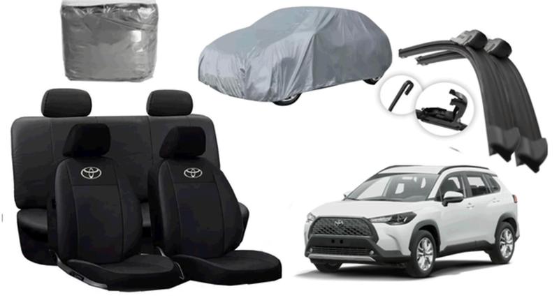 Imagem de Kit Completo para Corolla Cross 19-24 com Capa de Couro, Cobertura e Limpador