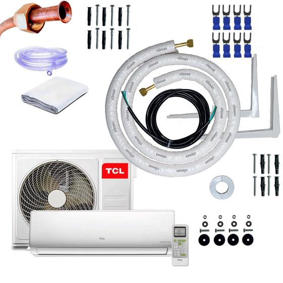 Imagem de Kit Completo Para Instalação Ar condicionado TCL Elite Series A1 split frio 9000 BTU branco 220V TAC 5 Metros C/ Suporte