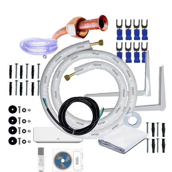 Imagem de Kit Completo Para Instalação De Ar Condicionado EOS Master Comfort 12000 Btus 1/4 x 1/2 5 Metros  Com Suporte 450mm
