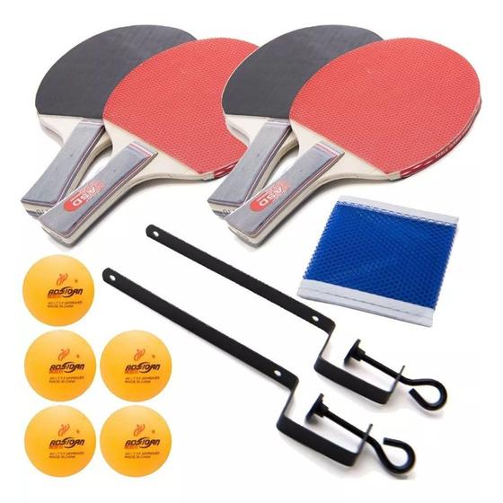 Imagem de Kit Completo Ping Pong Tênis De Mesa Bolinha Raquete e Rede