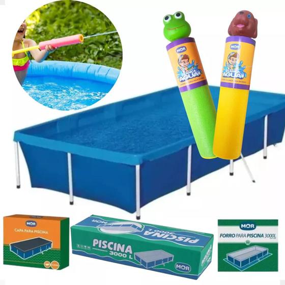 Imagem de Kit Completo Piscina 3000l Mor + Capa +forro + 2 Lança Agua