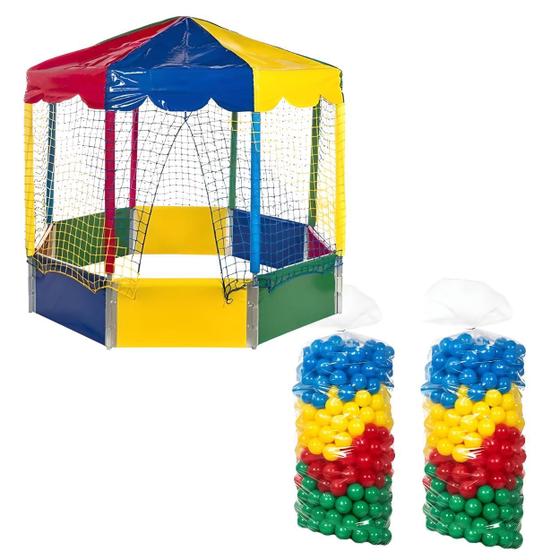 Imagem de Kit Completo Piscina de Bolinhas Oitavada Octagonal 2,00m 1000 Bolinhas Coloridas