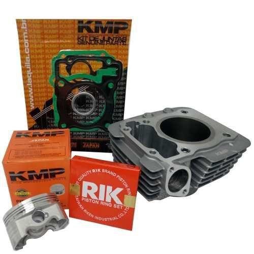 Imagem de Kit Completo Pistão Cilindro Kmp Premium Anéis Rik Cg 150 Bros 150 P/ 220cc