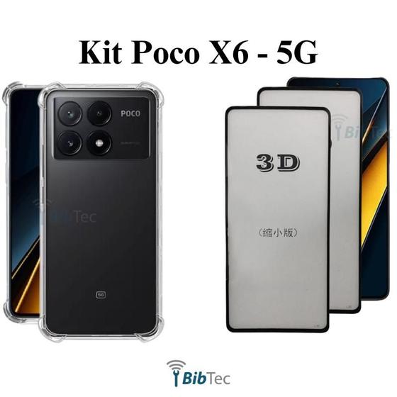 Imagem de Kit Completo Poco X6  Capa + Película 3D de Vidro + Acessórios para Xiaomi Poco X6