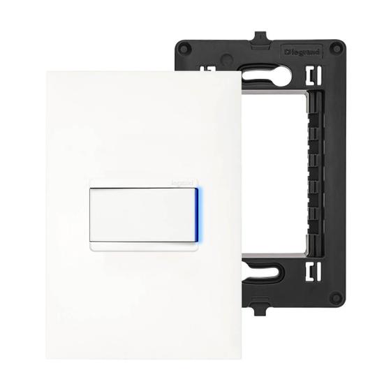 Imagem de Kit Completo Pulsador Minuteria com LED Placa e Suporte 4x2 Branco PIAL Plus+ Legrand