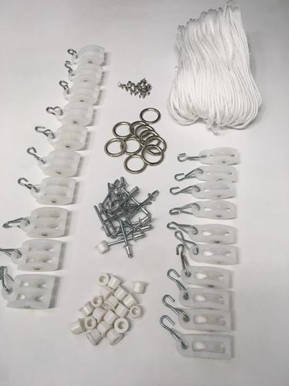 Imagem de Kit Completo Reparo Varal de Teto ou Parede com 47m de corda