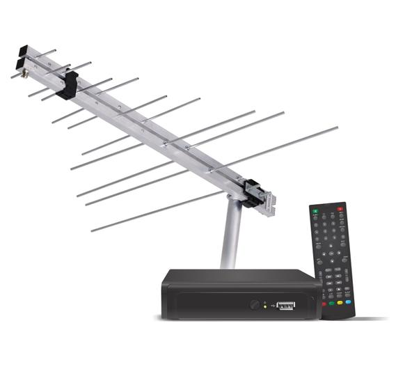 Kit Completo TV Digital - Conversor Digital + Antena UHF 12 Elementos + Cabo Menor preço em Kit Completo TV Digital - Conversor Digital + Antena UHF 12 Elementos + Cabo