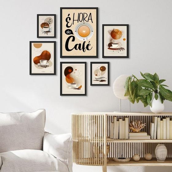 Imagem de Kit Composição 6 Quadros Hora Do Café - com vidro