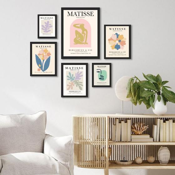 Imagem de Kit Composição 6 Quadros Matisse Tons Pasteis - com vidro
