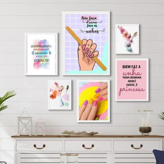 Imagem de Kit Composição 6 Quadros Para Esmalteria - Com Vidro