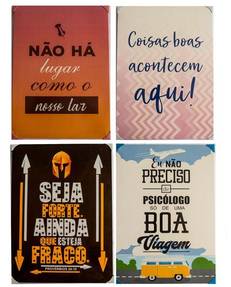 Imagem de Kit composto por 4 Placas decorativa tamanho 30x42 cada