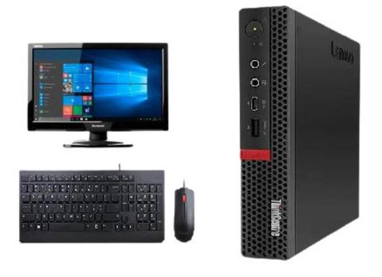 Imagem de KIT Computador Lenovo ThinkCentre M720q Tiny i5-8400T, 8GB, SSD 256GB, Win11 Pro Monitor 19,5 Teclado e Mouse Lenovo