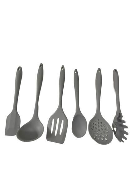 Kit Concha, Escumadeira, Colher, Espátula, Espátula Pão Duro e Pegador de Macarrão de Silicone 6 Uni Menor preço em Kit Concha, Escumadeira, Colher, Espátula, Espátula Pão Duro e Pegador de Macarrão de Silicone 6 Uni
