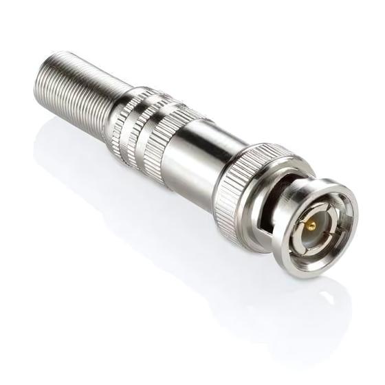 Imagem de Kit Conector Bnc Mola Com Parafuso Plug Cftv Linha Prime