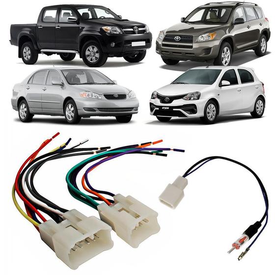 Imagem de Kit Conector Chicote Ligação Toyota Corolla Hilux Etios Rav4