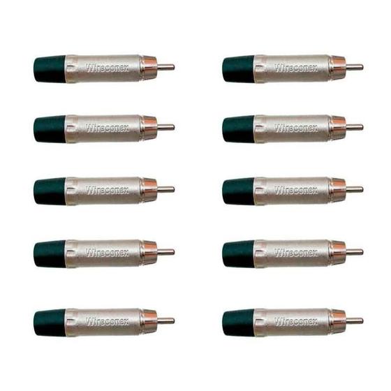 Imagem de Kit Conector Plug Rca Macho Wc 1212 Bk (10Un) Wireconex - P