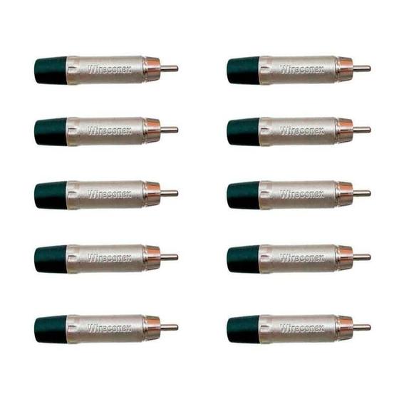 Imagem de Kit Conector Plug Rca Macho Wc 1212 Bk (10Un) Wireconex - P
