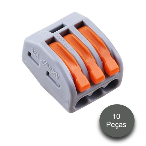 Kit Conector tipo Borne De Emenda 3 entradas 10 peças Menor preço em Kit Conector tipo Borne De Emenda 3 entradas 10 peças