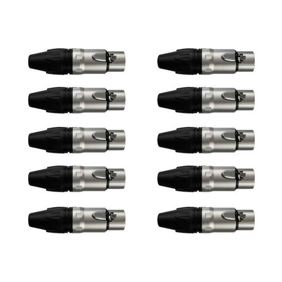 Imagem de Kit Conector Xlr Femea Wc 1003 (10un) Wireconex F108