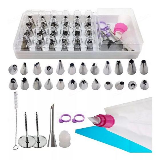 Imagem de Kit Confeitaria PLUS INOX 35 Peças Saco Bico Decorador