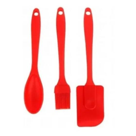 Imagem de Kit Confeiteiro 3 Peças de Silicone Confeitaria Bolo, Utensílios de Cozinha 20cm Casa Utilidades