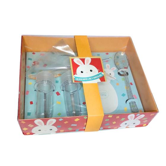 Imagem de Kit Confeiteiro para Meio Ovo 100g Completo Doçura de Páscoa Vermelho Carber un