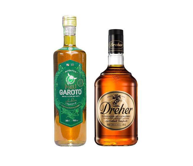 Imagem de Kit Conhaque Dreher Gengibre 900ml + Cachaça De Jambu 700ml