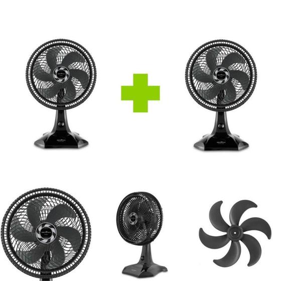 Imagem de Kit Conjunto 2 Ventilador Britânia Bvt30 Turbo 60W Preto