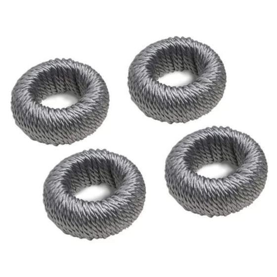 Imagem de Kit Conjunto 4 Argolas para guardanapo Cinza Brinox Cozinha Jantar Decoração - 57753/103