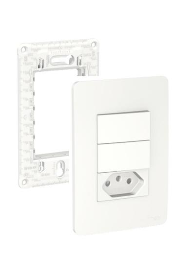 Imagem de Kit Conjunto 4x2 Interrupt Paralelo Duplo Tomada 20A Orion