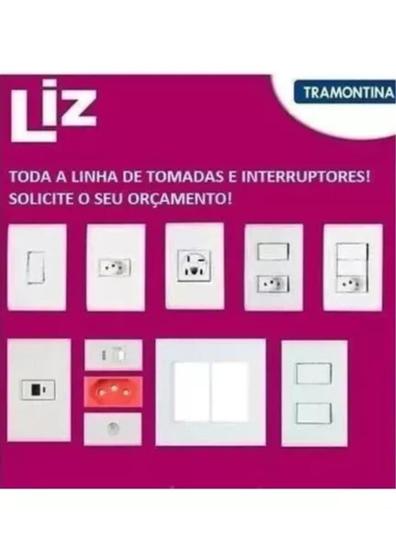 Imagem de Kit Conjunto 4x2 Modulo RJ45 CAT 6 Liz Tramontina Branco