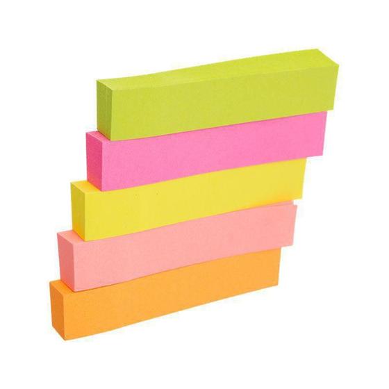 Imagem de Kit Conjunto 5 Cores Marcador de Página Sticky Note Adesivo Flags de Papel 76 mmx15 mm - 500 folhas