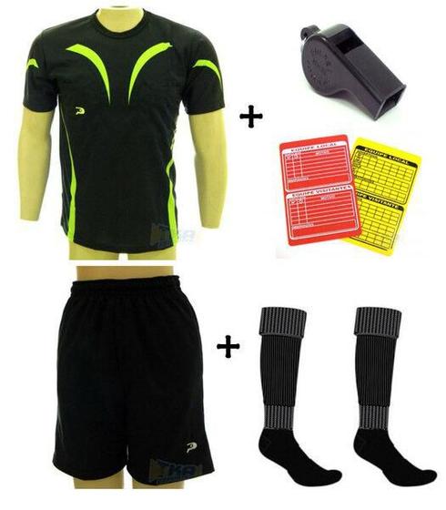 Imagem de Kit Conjunto Arbitro Juiz preto 7x1 completo - Placar