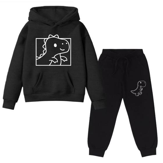 Imagem de Kit Conjunto Blusa E Calça Moletom Infantil Dinossauro Dino Lino - Envio Imediato