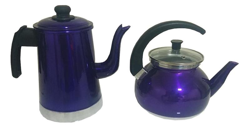 Imagem de Kit Conjunto Bule 1.7L E Chaleira 1.6L Violeta Verniz Belmar