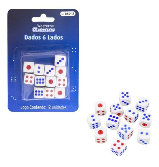 Imagem de Kit Conjunto De 12 Dados Plastico 1,2cm 12mm