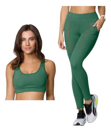 Imagem de Kit Conjunto Fitness Top E Legging Selene Academia exercício funcional