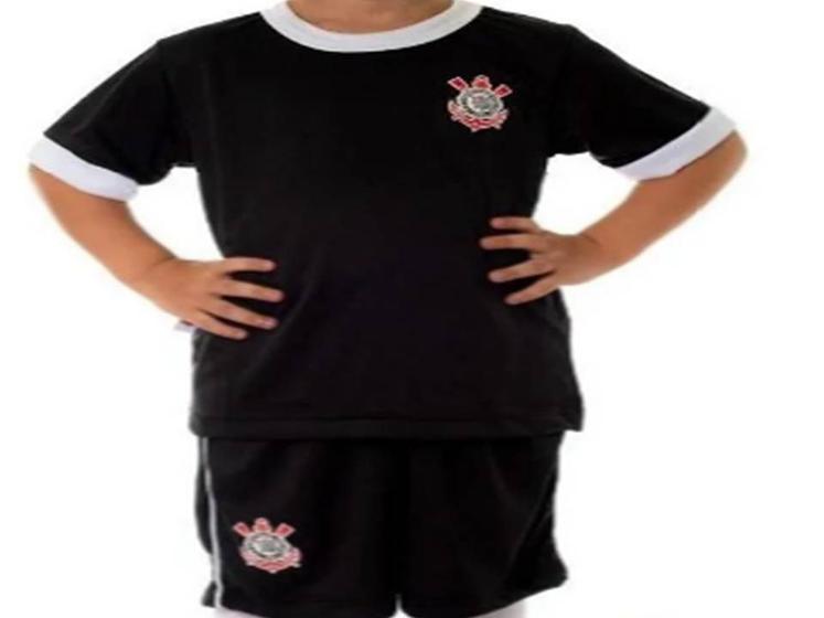 Imagem de Kit Conjunto Infantil Menino Corinthians Roupa Futebol