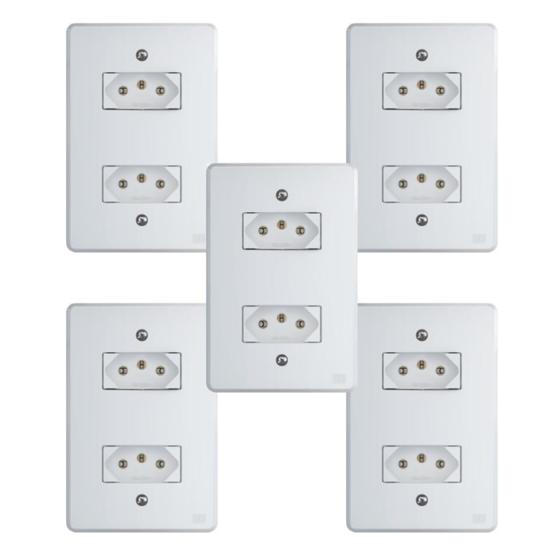 Imagem de Kit Conjunto Interruptor 4x2  2 módulos 2P+T 10A 250V