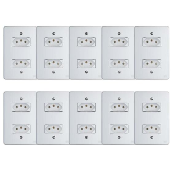 Imagem de Kit Conjunto Interruptor 4x2  2 módulos 2P+T 20A 250V