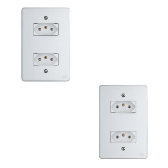 Imagem de Kit Conjunto Interruptor 4x2  2 módulos 2P+T 20A 250V