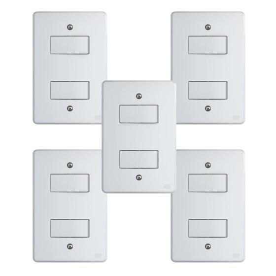 Imagem de Kit Conjunto Interruptor 4x2  2 Teclas Simples 10A 250V