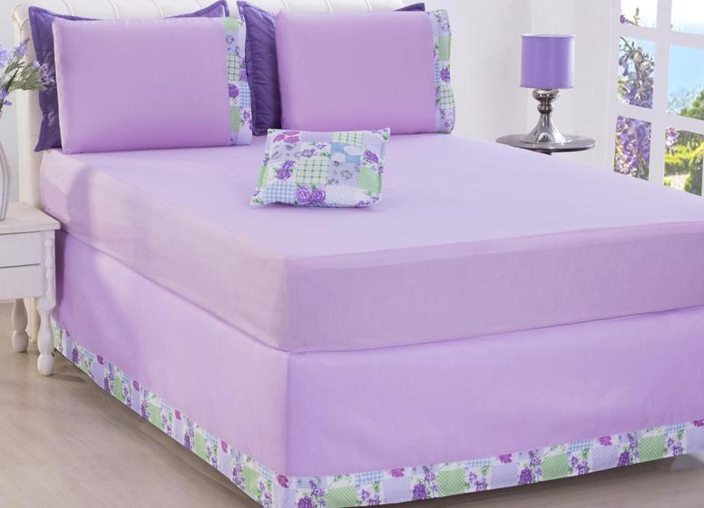 Imagem de Kit Conjunto Jogo de Lençol Queen Size 05 Peças Lilas