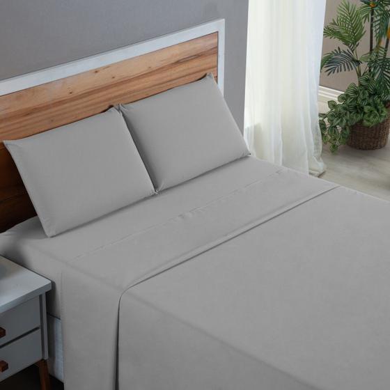 Imagem de Kit Conjunto Lençol Queen com Fronhas 4 Peças Roupa de Cama Box 200 Fios Algodão