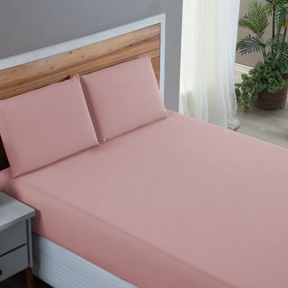 Imagem de Kit Conjunto Lençol Solteiro com Fronha 2 Peças Roupa de Cama Box 200 Fios Algodão