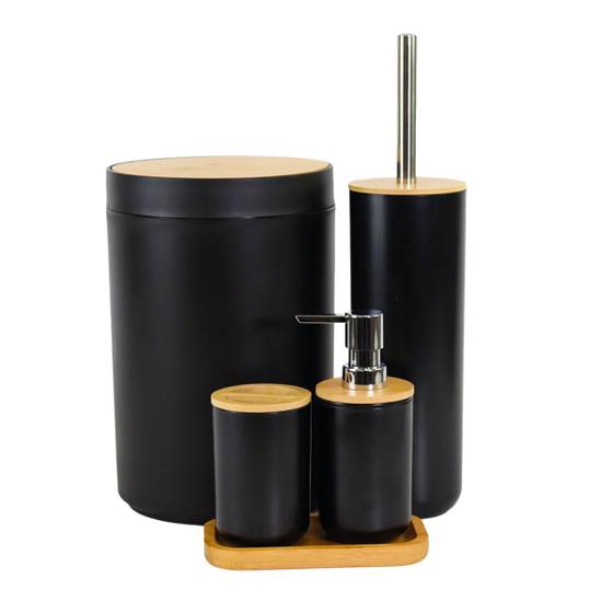 Imagem de Kit Conjunto Para Banheiro Com 5 Peças Bambu Life  Nobre