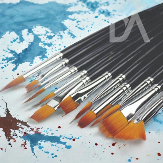 Imagem de kit conjunto pincel aquarela oleo acrilico pintura artisitca